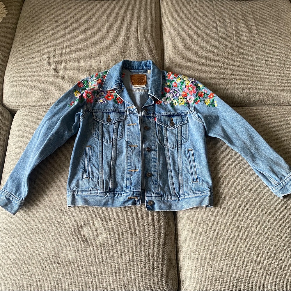 Levi’s Floral Embroidered Denim Jacket